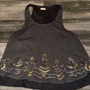 Hollister Black and Gold youth teen medium Tank Top vintage